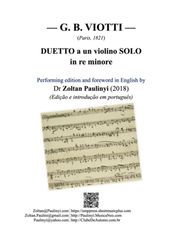 Duetto A Un Violino Solo In Re Minore (dueto Para Um Violino Só Em Ré Menor, Prefácio Em Português), Duet For Solo Violin In D Minor (foreword In English) Ed. Zoltan Paulinyi