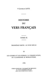 Histoire du vers français. TomeIX