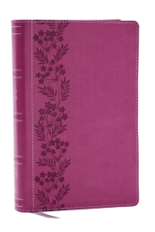 NKJV Personal Size Large Print Bible with 43,000 Cross References, Pink Leathersoft, Red Letter, Comfort Print