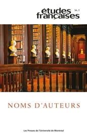 Études françaises. Volume 56, numéro 3, 2020